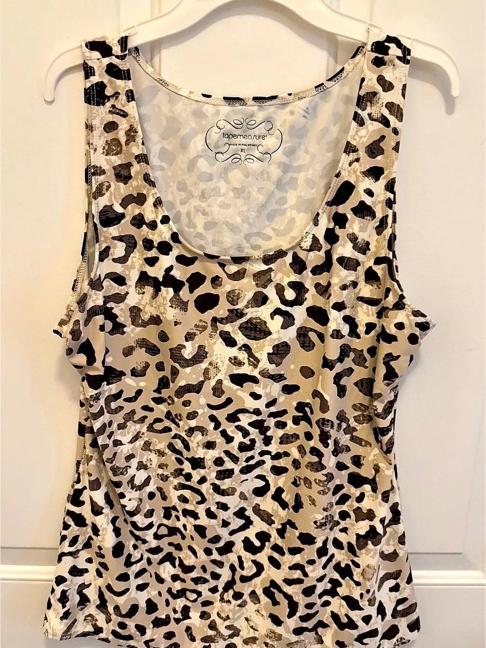 tapemeasure Animal Print Tank Top Brown & White Size XL Like New